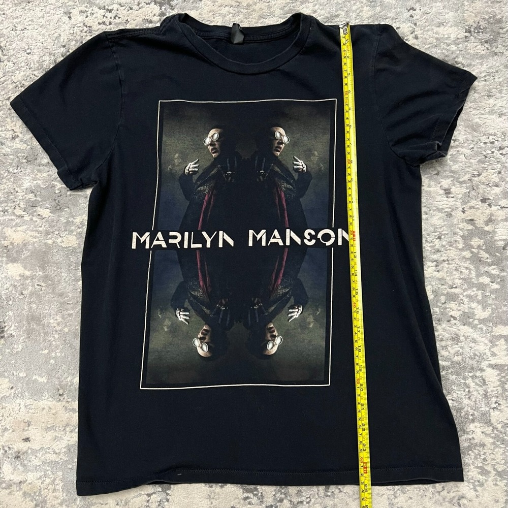 Marilyn Manson Mirrored Image Women's M Black T Shirt Official rare